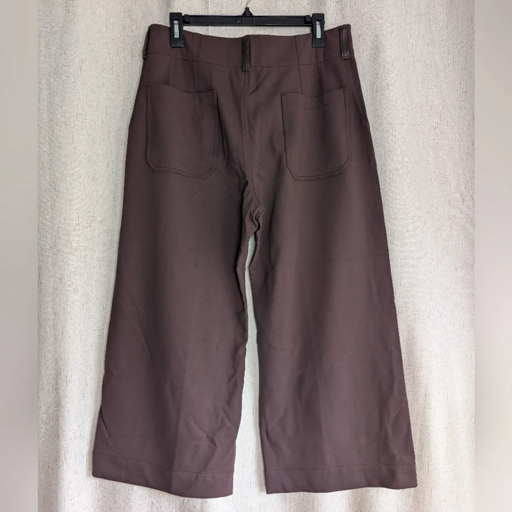 Maeve The Colette Cropped Wide Leg Faux Leather Pocket Pants NWT Size 32 - Picture 3 of 7